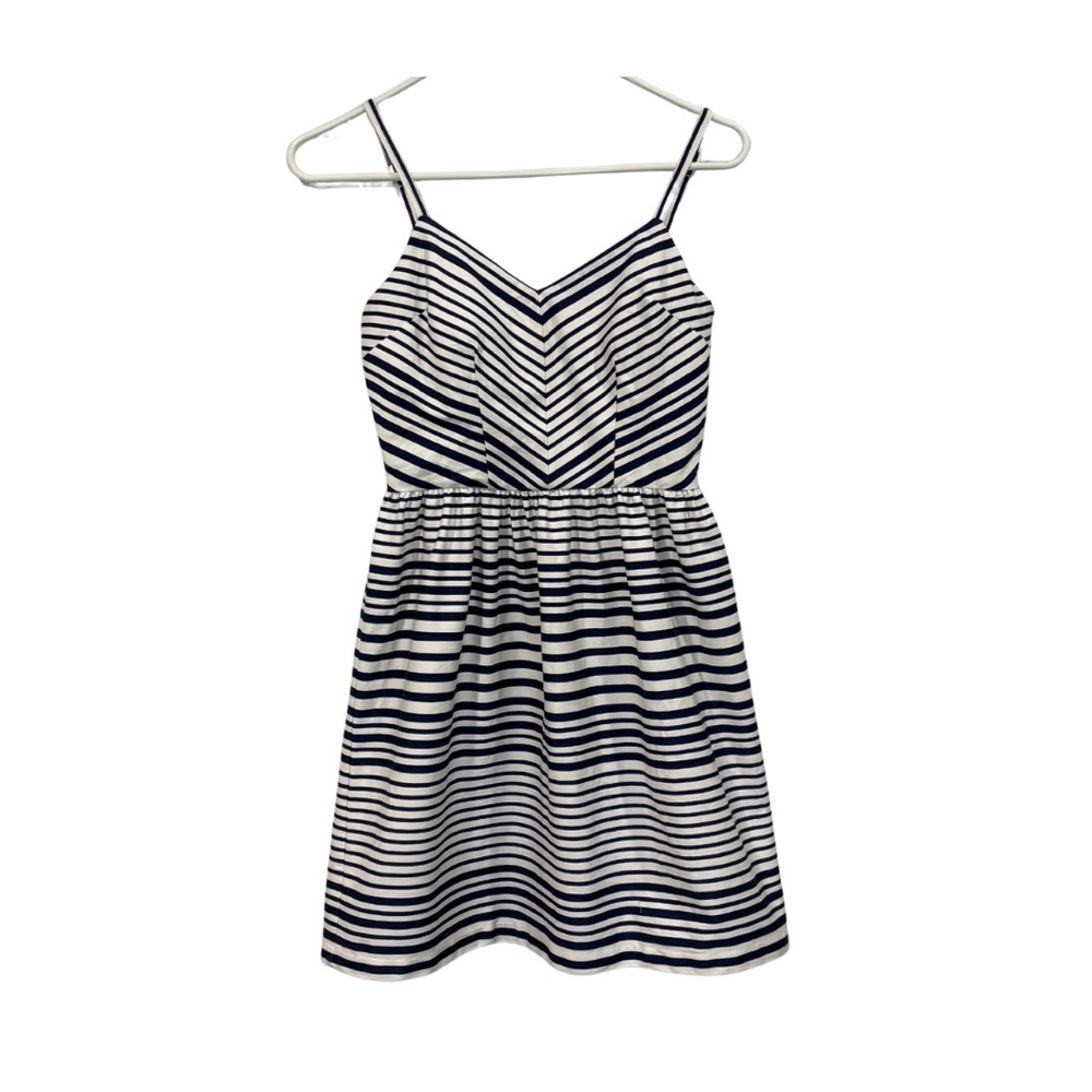 Bar III Navy and White Nautical Striped Mini Dress Size Small